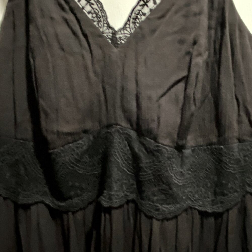 Y2K Babydoll Fairy Whimsigoth Crinkled Lace Romantic Scallop Trim Camisole Top 2 - Picture 4 of 10